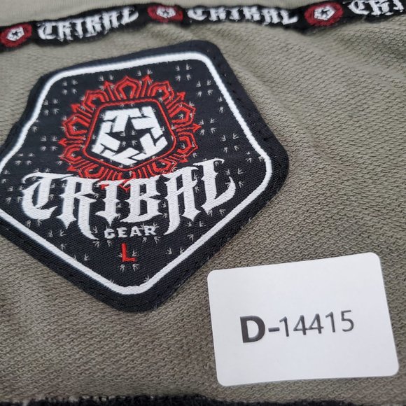 VINTAGE Tribal Gear Men Sweatshirt Large Black Hoodie Logo Embroidered Full Zip - Picture 11 of 13